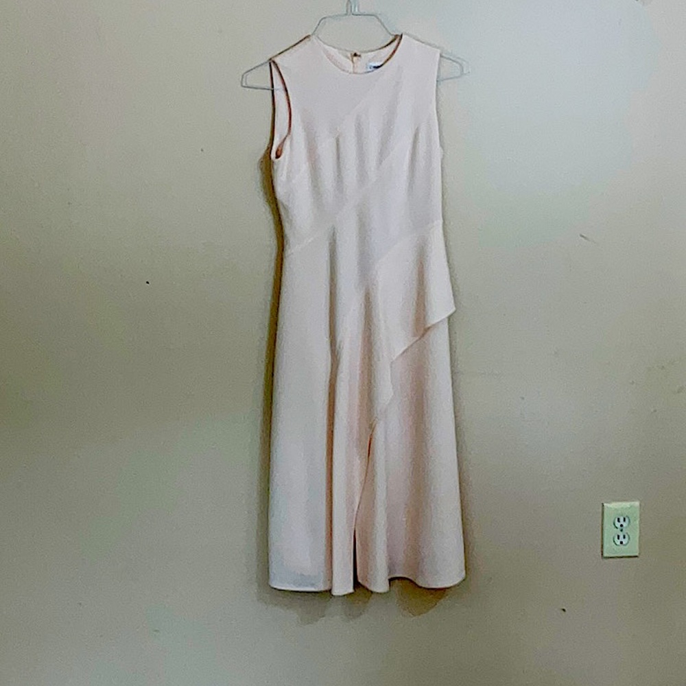 Calvin Klein Pink Asymmetrical Sheath Dress